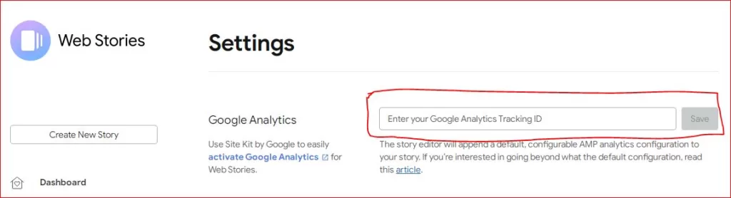 Google Analytics of Web Stories
